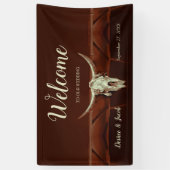 Rustikaler Western Brown Country Bull Skull Willko Banner (Vertikal)