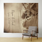 Rustikaler Western Brown Horse Fotoshop Hintergrun Wandteppich (Beispiel (Horizontal))