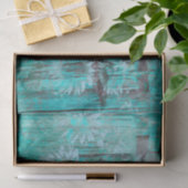 Rustikaler Western Bull Skull Aquamarin Boho Sonne Seidenpapier (Geschenk)