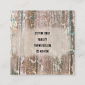 Rustikaler Western Bull Skull Aquamarin Brown Text Quadratische Visitenkarte (Rückseite)