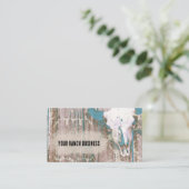 Rustikaler Western Bull Skull Aquamarin Brown Text Visitenkarte (Stehend Vorderseite)