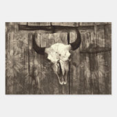 Rustikaler Western Bull Skull Brown Sepia Sonnenbl Geschenkpapier Set (Vorderseite 3)