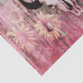 Rustikaler Western Bull Skull Pink Gelbe Sonnenblu Seidenpapier (Ausschnitt)