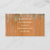 Rustikaler Western Bull Skull Sonnenblumen Holz Te Visitenkarte (Rückseite)