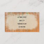 Rustikaler Western Bull Skull Sonnenblumen Holz Visitenkarte (Rückseite)