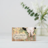 Rustikaler Western Bull Skull Sonnenblumen Visitenkarte (Stehend Vorderseite)