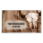 Rustikaler Western Bull Skull Vintage Textur Magnetische Visitenkarte (Vorderseite)