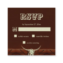 Rustikaler Western Bull Skull Wedding RSVP