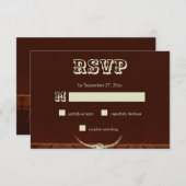 Rustikaler Western Bull Skull Wedding RSVP Begleitkarte (Vorne/Hinten)