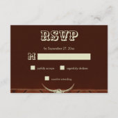 Rustikaler Western Bull Skull Wedding RSVP Begleitkarte (Vorderseite)