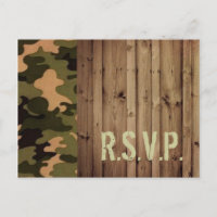 rustikaler Western Camouflage Wedding rsvp