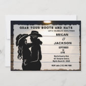 Rustikaler Western Couple Barn Empfang Einladung (Vorderseite)