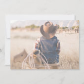 Rustikaler Western Cowboy Babydusche Einladung (Rückseite)