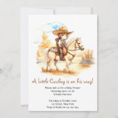 Rustikaler Western Cowboy Babydusche Einladung (Vorderseite)