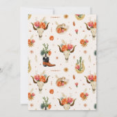 Rustikaler Western Cowboy Babydusche Einladung (Rückseite)