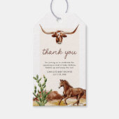 Rustikaler Western Cowboy Babydusche Geschenkanhänger (Vorderseite)
