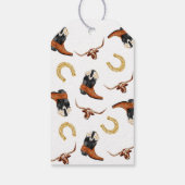 Rustikaler Western Cowboy Babydusche Geschenkanhänger (Rückseite)