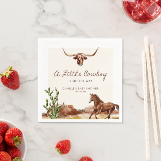 Rustikaler Western Cowboy Babydusche Serviette (Beispiel)