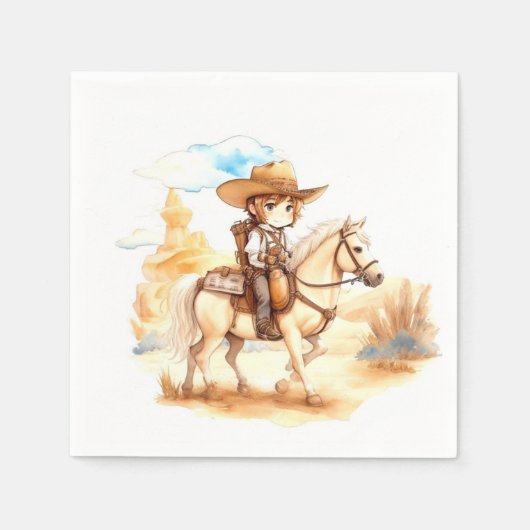 Rustikaler Western Cowboy Babydusche Serviette (Vorderseite)