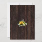 Rustikaler Western Cowboy Boots Sonnenblumen Hochz Einladung (Rückseite)