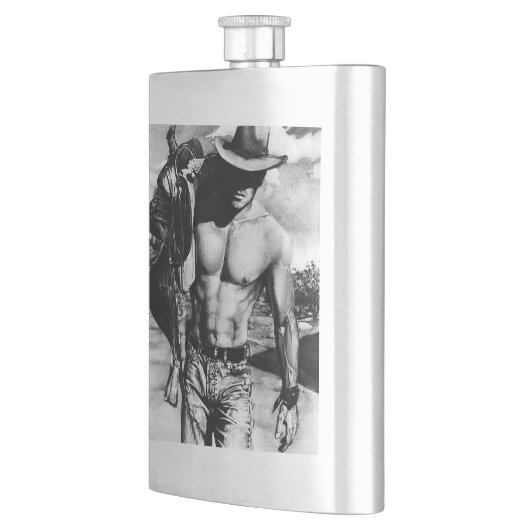 Rustikaler Western Cowboy Cool Original Art Classi Flachmann (Links)