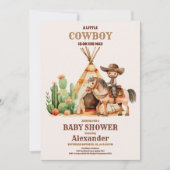 Rustikaler Western Cowboy Country Babydusche Einladung (Vorderseite)