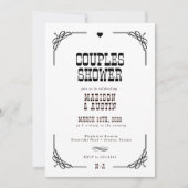 Rustikaler Western Cowboy Couples Brautparty Einladung (Vorderseite)