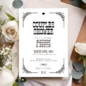 Rustikaler Western Cowboy Couples Brautparty Einladung