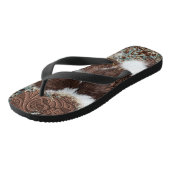 Rustikaler Western Cowboy Cowgirl Style Badesandalen (Schrägansicht)