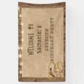 Rustikaler Western Cowboy, den Sie zum Geburtstag  Banner (Vertikal)