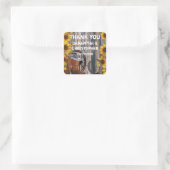 Rustikaler Western Cowboy Hochzeit danke Quadratischer Aufkleber (Tasche)