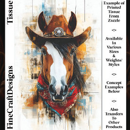 Rustikaler Western Cowboy Horse Portrait DE2 Decou Seidenpapier