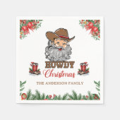 Rustikaler Western Cowboy Merry Christmas Napkins Serviette (Vorderseite)