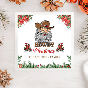 Rustikaler Western Cowboy Merry Christmas Napkins Serviette