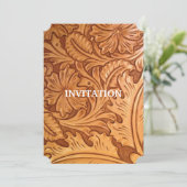 rustikaler Western Cowboy mit handgearbeiteten Led Einladung (Stehend Vorderseite)