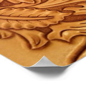 rustikaler Western Cowboy mit handgefertigtem Lede Poster (Ecke)