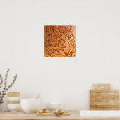 rustikaler Western Cowboy mit handgefertigtem Lede Poster (Küche)