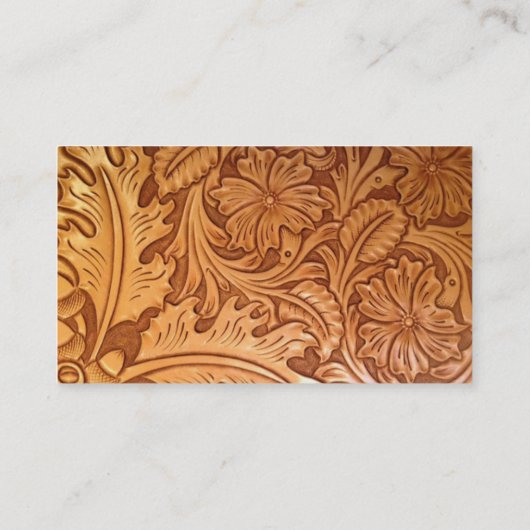 rustikaler Western Cowboy mit handgefertigtem Lede Visitenkarte (Rückseite)