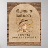 Rustikaler Western Cowboy Sie werden gewollt Begrü Poster (Vorne)