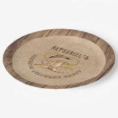 Rustikaler Western Cowboy Sie werden gewollt Pappteller (Schrägansicht)