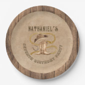 Rustikaler Western Cowboy Sie werden gewollt Pappteller (Vorderseite)