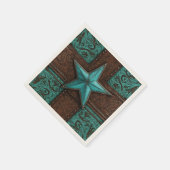 Rustikaler Western Cowboy Texas Lone Star Serviette (Ecke)