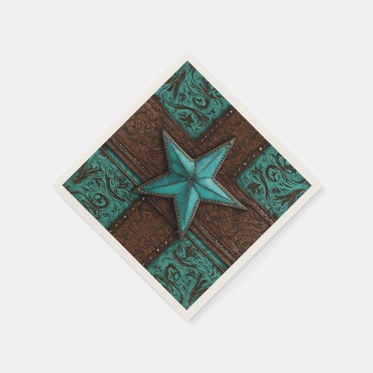 Rustikaler Western Cowboy Texas Lone Star Serviette (Ecke)