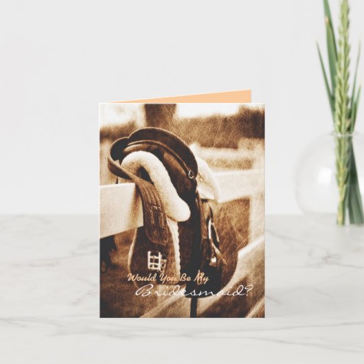 Rustikaler Western Cowboy wirst du meine Brautjung Einladung (Vorderseite)
