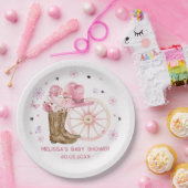 Rustikaler Western Cowgirl Birthday Paper Plate Pappteller (Party)