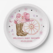 Rustikaler Western Cowgirl Birthday Paper Plate Pappteller (Vorderseite)