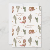 Rustikaler Western Cowgirl Boot Cowgirl Babydusche Einladung (Rückseite)