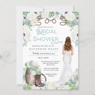 Rustikaler Western Cowgirl Boots Brautparty Einladung