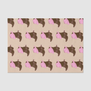 Rustikaler Western Cowgirl Boots & Pink Hat Seidenpapier