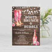 Rustikaler Western Cowgirl Brautparty Party Einladung (Stehend Vorderseite)